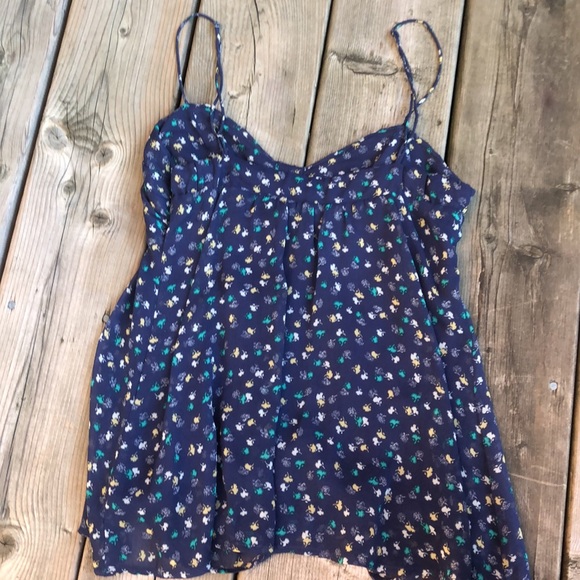 Thin-strap Blue Flowy Tank Top AMERICAN EAGLE (Size XS) - Picture 6 of 6